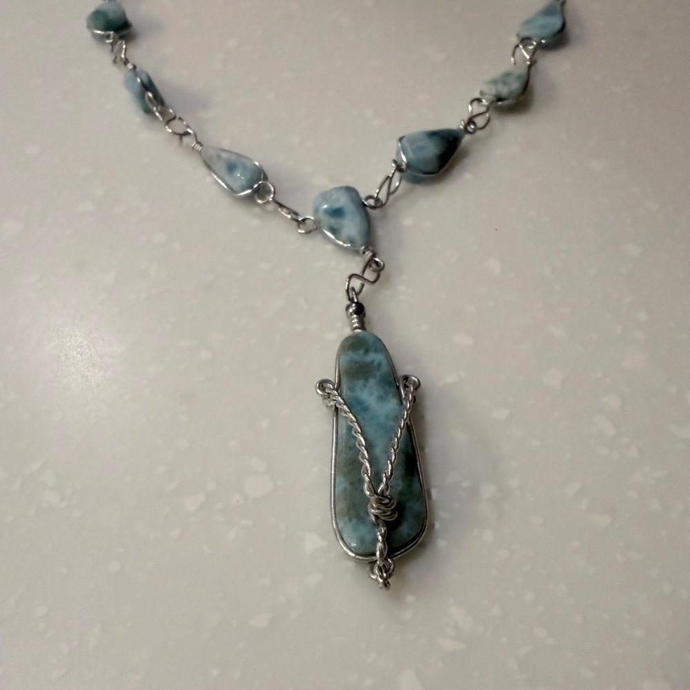 Larimar necklace (flip flop pendant)